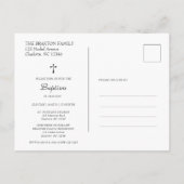 Moderne Taufe Religiöses Foto Einladung Postkarte (Rückseite)