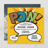 Moderne Taufe Weihnachten Spaß Comic Buch Foto Einladung (Vorne/Hinten)