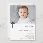 Moderne Taufveranstaltung für Foto Einladung (Vorderseite)