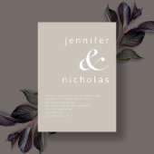 Moderne Taupe Ampersand Hochzeit Einladung