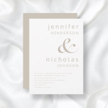 Moderne Taupe Ampersand Hochzeit