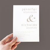 Moderne Taupe Ampersand Hochzeit Einladung