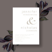 Moderne Taupe Ampersand Hochzeit Einladung