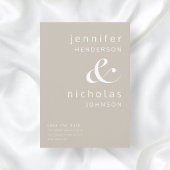 Moderne Taupe Ampersand Hochzeit Save The Date