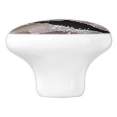 Moderne Taupe & Black Agate Silver Glitzer Geode Keramikknauf (Seitenansicht)