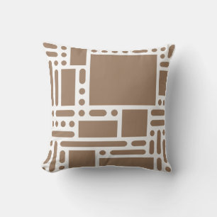 Moderne Taupe-Braun Abstrakte Geometrische Wurfkis Kissen