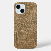 Moderne Taupe Croc Leather Textur Case-Mate iPhone Hülle (Rückseite)