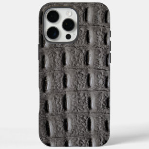 Moderne Taupe Croc Leather Textur iPhone 16 Pro Max Hülle