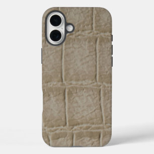 Moderne Taupe Croc Leather Textur iPhone 16 Plus Hülle