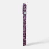 Moderne Taupe Croc Leather Textur iPhone 15 Hülle (Linke Seite)