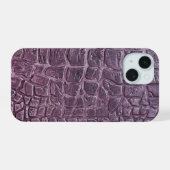 Moderne Taupe Croc Leather Textur iPhone 15 Hülle (Rückseite (Horizontal))