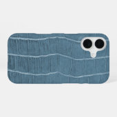 Moderne Taupe Croc Leather Textur iPhone 16 Hülle (Rückseite (Horizontal))