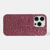 Moderne Taupe Croc Leather Textur iPhone Hülle (Rückseite (Horizontal))