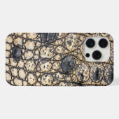 Moderne Taupe Croc Leather Textur iPhone Hülle (Rückseite (Horizontal))