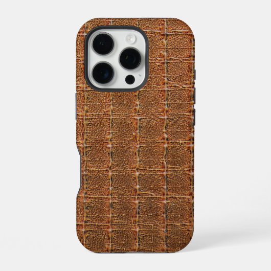 Moderne Taupe Croc Leather Textur iPhone Hülle (Rückseite)