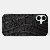 Moderne Taupe Croc Leather Textur iPhone Hülle (Rückseite (Horizontal))