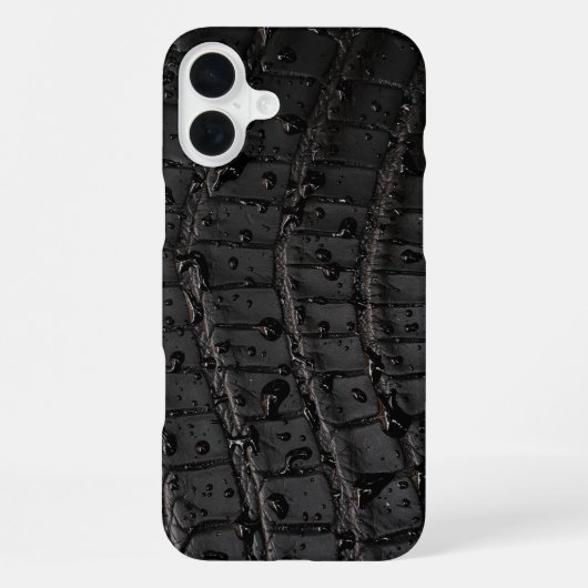 Moderne Taupe Croc Leather Textur iPhone Hülle (Rückseite)