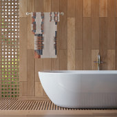 Moderne Taupe Denim und Rost Badhandtuch Set