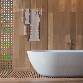 Moderne Taupe Denim und Rost Badhandtuch Set