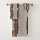 Moderne Taupe Denim und Rost Badhandtuch Set (Insitu)
