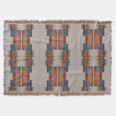 Moderne Taupe Denim und Rost Decke (Vorderseite)