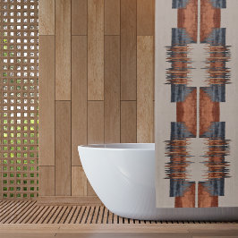 Moderne Taupe Denim und Rost Duschvorhang