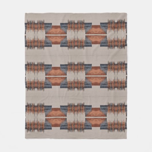 Moderne Taupe Denim und Rost Fleecedecke (Vorderseite)