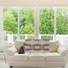 Moderne Taupe Denim und Rost Fleecedecke