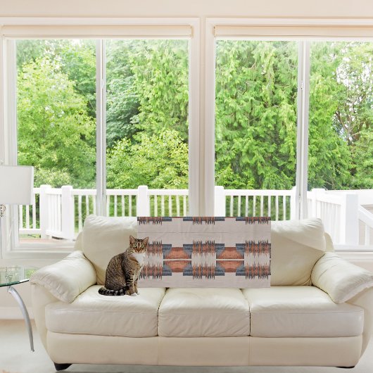 Moderne Taupe Denim und Rost Fleecedecke