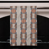 Moderne Taupe Denim und Rost Geschirrtuch