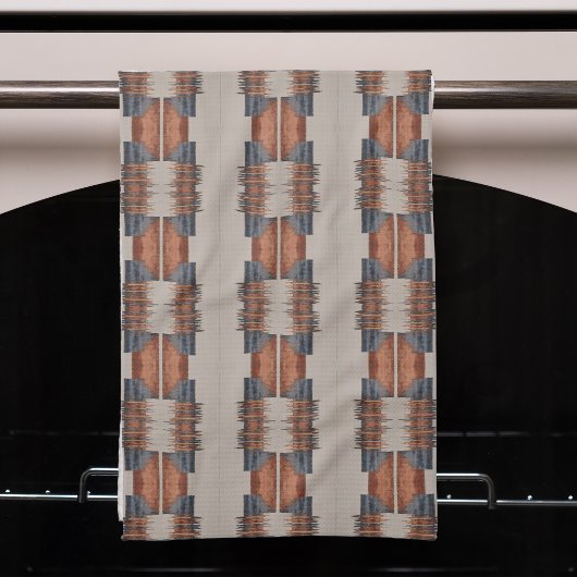 Moderne Taupe Denim und Rost Geschirrtuch