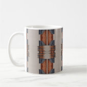 Moderne Taupe Denim und Rost Kaffeetasse (Links)