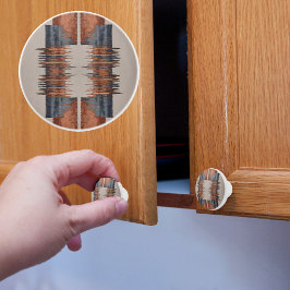 Moderne Taupe Denim und Rost Keramikknauf