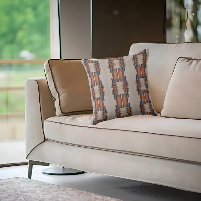 Moderne Taupe Denim und Rost Kissen (Von Creator hochgeladen)