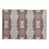 Moderne Taupe Denim und Rost Kissenbezug (Rückseite)