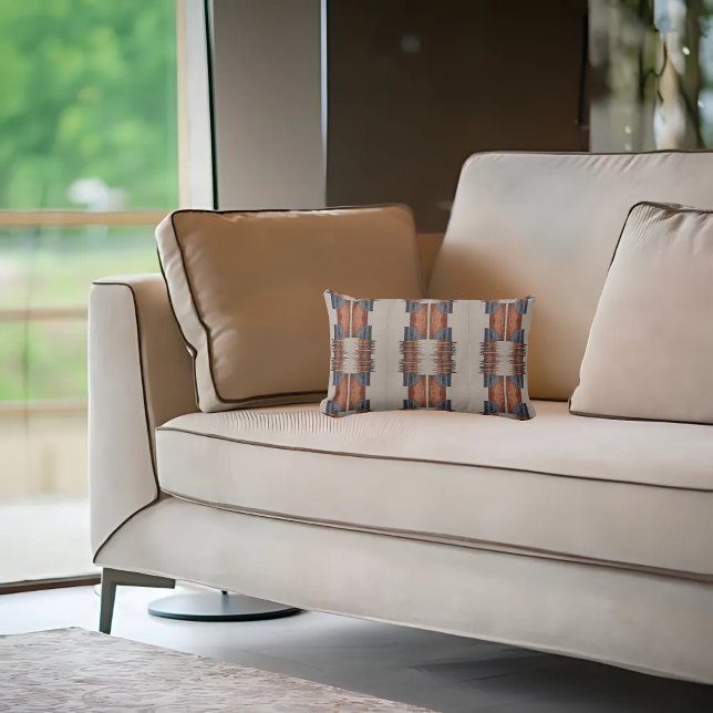 Moderne Taupe Denim und Rost Lendenkissen (Von Creator hochgeladen)