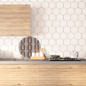 Moderne Taupe Denim und Rost Runde Schneidebrett