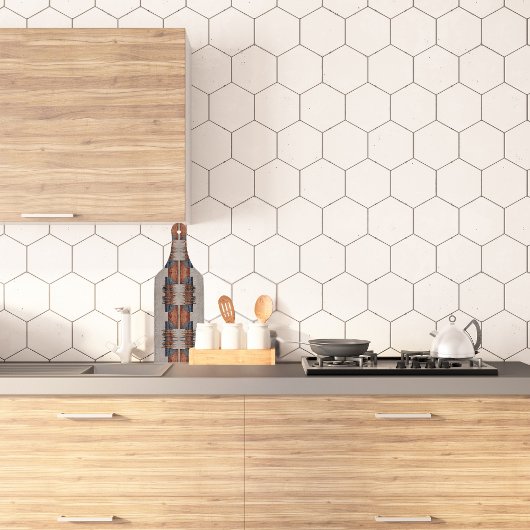 Moderne Taupe Denim und Rost Schneidebrett