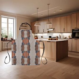 Moderne Taupe Denim und Rost Schürze