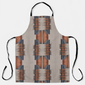 Moderne Taupe Denim und Rost Schürze (Vorderseite)