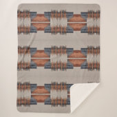 Moderne Taupe Denim und Rost Sherpadecke (Vorderseite)