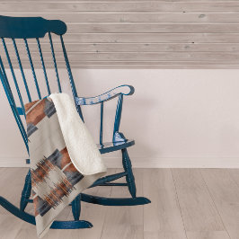 Moderne Taupe Denim und Rost Sherpadecke