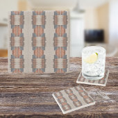 Moderne Taupe Denim und Rost Steinuntersetzer