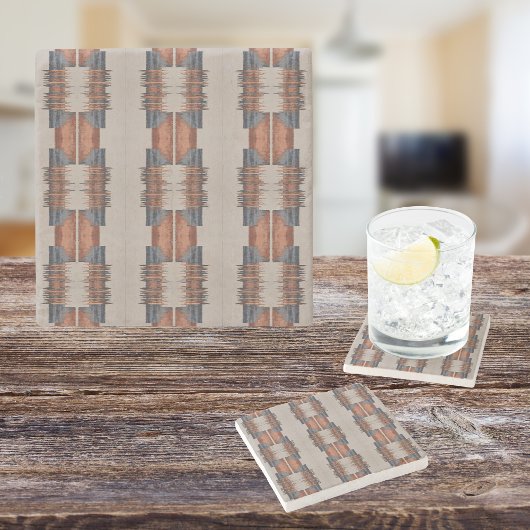 Moderne Taupe Denim und Rost Steinuntersetzer