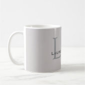 Moderne Taupe-Grau-Monogramm Büro-Stil Kaffeetasse (Links)