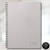 Moderne Taupe-Grau-Monogramm-Korrespondenzpapier Notizblock