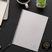 Moderne Taupe-Grau-Monogramm-Korrespondenzpapier Notizblock