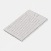 Moderne Taupe-Grau-Monogramm-Korrespondenzpapier Post-it Klebezettel (angewinkelt)