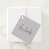 Moderne Taupe-Grau-Monogramm-Markenzeichen Geschenkanhänger (Beispiel)