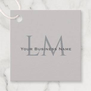 Moderne Taupe-Grau-Monogramm-Markenzeichen Geschenkanhänger